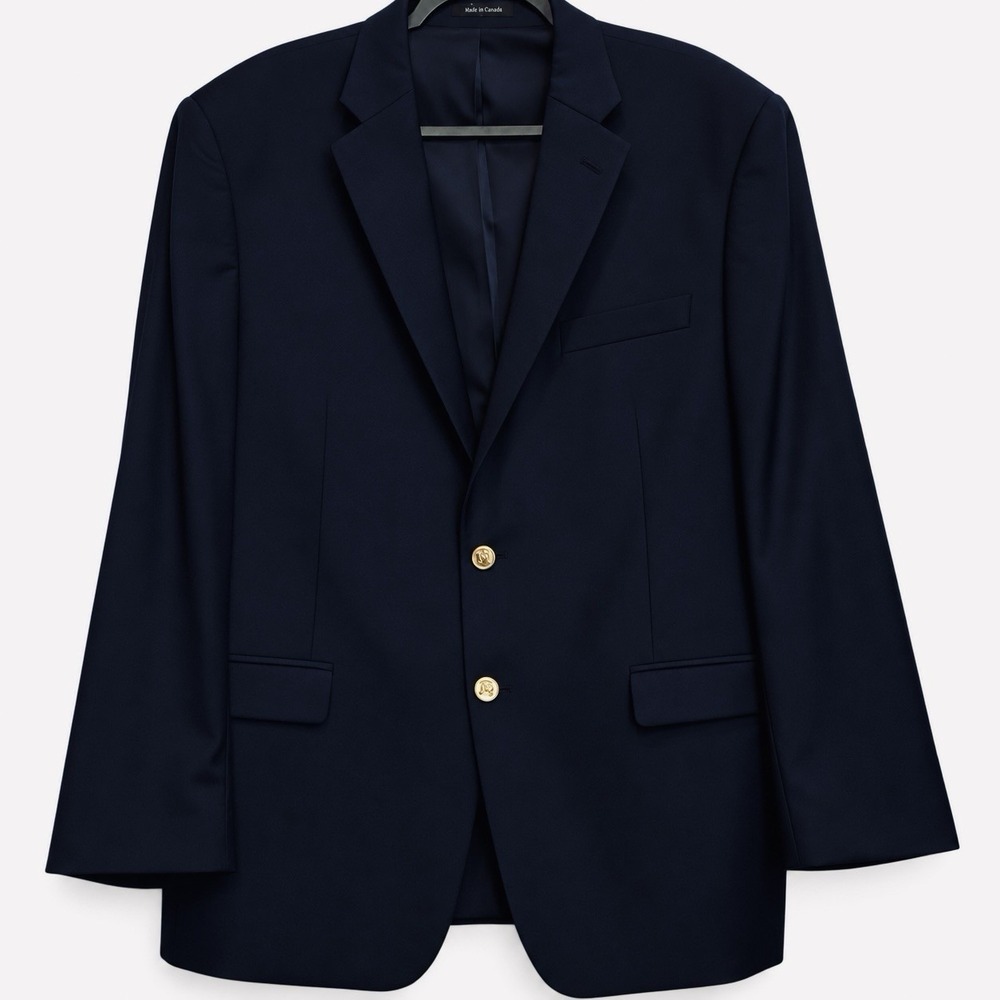 Vintage Lauren Ralph Lauren Wool Blazer 46R Navy Gold Crest Buttons Canada